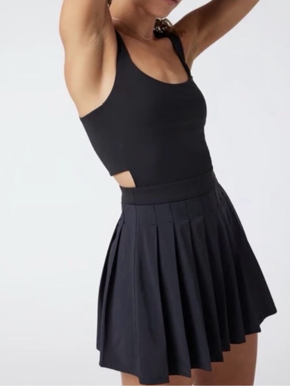 Vuori Black Pleated Mini Dress - Picture 3 of 5